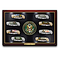 U.S. Army Knife Collection With Illuminated Display