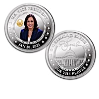 Kamala Harris Proof Coin Collection With Wooden Display Box