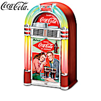 COCA-COLA Color-Changing Jukebox Sculptures Play 1950s Music