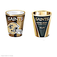 New Orleans Saints Shot Glasses With Colorful Finishes