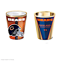 Chicago Bears Shot Glasses With Colorful Finishes
