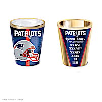 New England Patriots Shot Glasses With Colorful Finishes