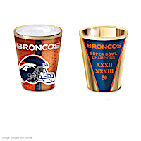 Denver Broncos Shot Glasses With Colorful Finishes
