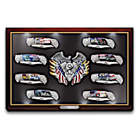 "American Muscle" Pocket Knife Collection With Display Case