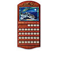 Perpetual Calendar With Light-Up Al Agnew Wolf Art