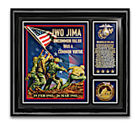 USMC "Defining Moments" Framed Wall Decor With Military Art