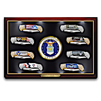 U.S. Air Force Knife Collection With Illuminated Display
