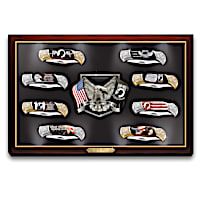 POW/MIA Pocket Knife Collection With Light-Up Display Case