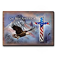 Ted Blaylock Patriotic Blessings Plaque Collection Lights Up