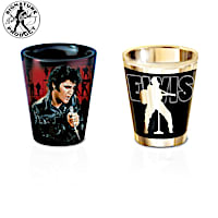 Elvis Shot Glasses With Portraits And Iconic Graphics
