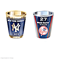 New York Yankees Shot Glasses With Colorful Finishes
