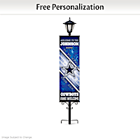 Cowboys Personalized Welcome Banners With Solar Lamppost