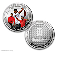 Tiger Woods "Greatest Golfer Of All Time" Coins And Display