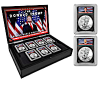 Donald Trump American Silver Eagle Collection With Display