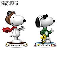 PEANUTS "Many Faces Of Snoopy" Figurines And Display