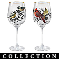 Birds And Blossoms Wine Glass Collection