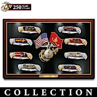 USMC Semper Fi Knife Collection With Illuminated Display