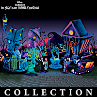 Nightmare Before Christmas Black Light Village Collection