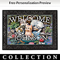 Purr-fect Greeting Personalized Welcome Mat Collection