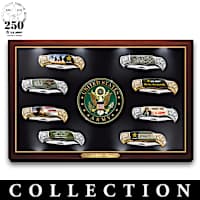 U.S. Army Knife Collection With Illuminated Frame Display