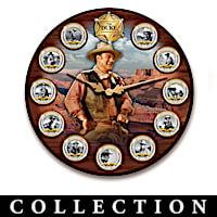 John Wayne: Time For A Hero Medallion Wall Clock Collection
