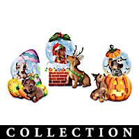 Holiday Dachshund Puppy Waterglobe Collection