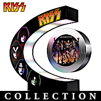 KISS Levitating Discs With Album Cover Art & Lighted Base