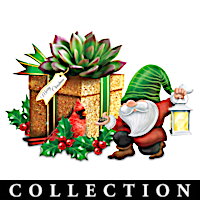 Gleeful Garden Gnome Holiday Table Centerpiece Collection