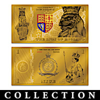 Queen's Beasts 24K-Gold $1 Bill Currency Collection