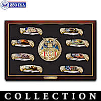 United States 250th Anniversary Pocket Knives With Display