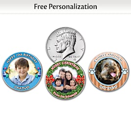 JFK Half Dollar Coin Personalized With Your Photo & Message