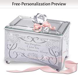 Personalized Mirrored Glass Music Box For Daughters
