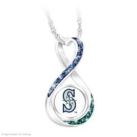 Seattle Mariners Crystal Infinity Pendant Necklace