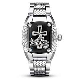 "Biker's Blessing" Men's Flip Cover Watch