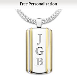 Necklace: Always, My Grandson Personalized Dog Tag Pendant Necklace