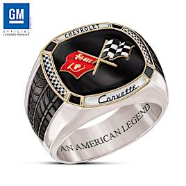 "Corvette: The Legend" Men's Solid Stainless Steel Ring