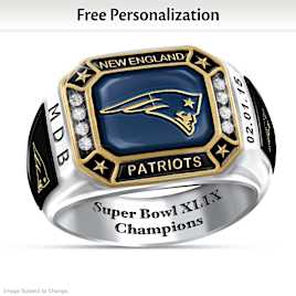 Super Bowl XLIX Champions Patriots Personalized Men's Ring