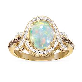 Opal And Diamond Ring Size 8