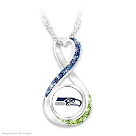 "Seattle Seahawks Forever" Infinity Pendant Necklace
