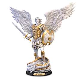 "St. Michael: Victorious" Cold-Cast Marble Sculpture