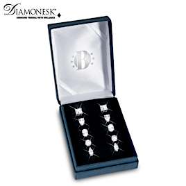 10-Carat 5 Pairs Of Simulated Diamond Earrings Set: 5 Cuts