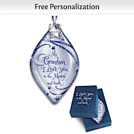 Illuminated Glass Ornament Personalized For Grandson