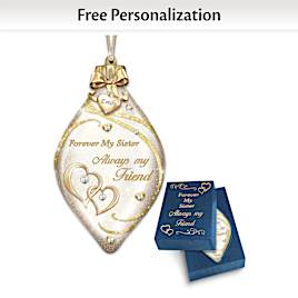 Light-Up Glass Ornament Personalized For Your Sister