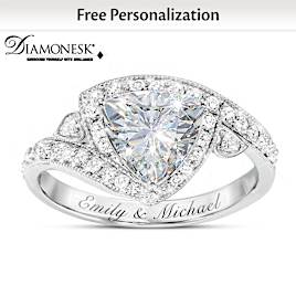 "Once In A Lifetime" Diamonesk Ring With 2 Engraved Names