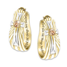 "Grounded In Faith" Cross Earrings With Holy Land Sand