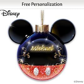 Mickey Mouse Personalized Illuminated Glass Ornament