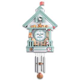 "Life Is Good At The Beach" Wall Clock With Wave Sounds