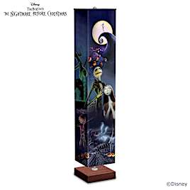 Halloween Town Floor Lamp With 4-Sided Artwork Fabric Shade