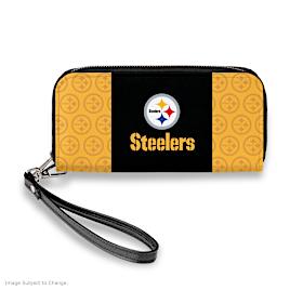 Pittsburgh Steelers Women's Faux Leather Clutch Wallet