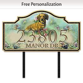 "Warm Dachshund Welcome" Personalized Address Sign